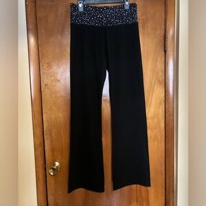 Victoria's Secret Black Wide-Leg Pants with Starry Waistband